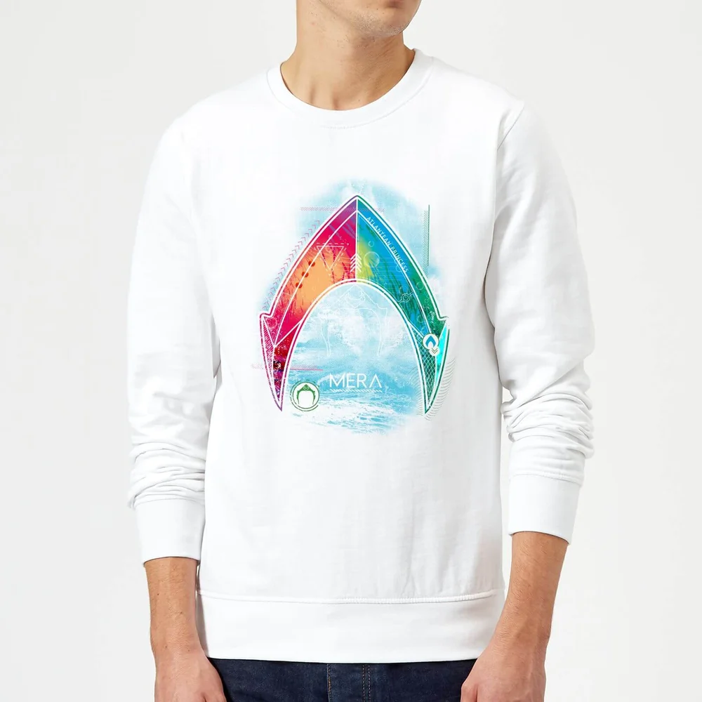 Aquaman Mera Beach Symbol trui - Wit - S Afbeelding 1