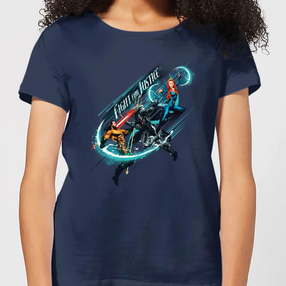 Aquaman Fight for Justice dames t-shirt - Navy - XS Afbeelding 1