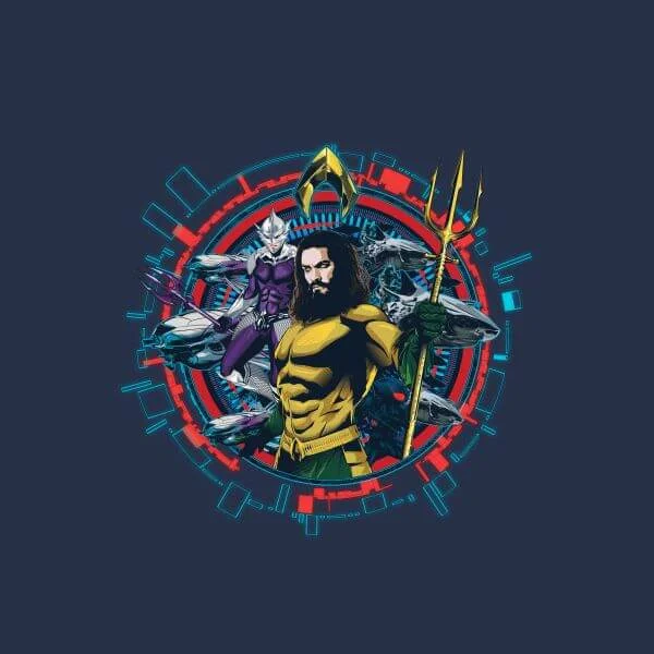 Aquaman Circular Portrait dames t-shirt - Navy
