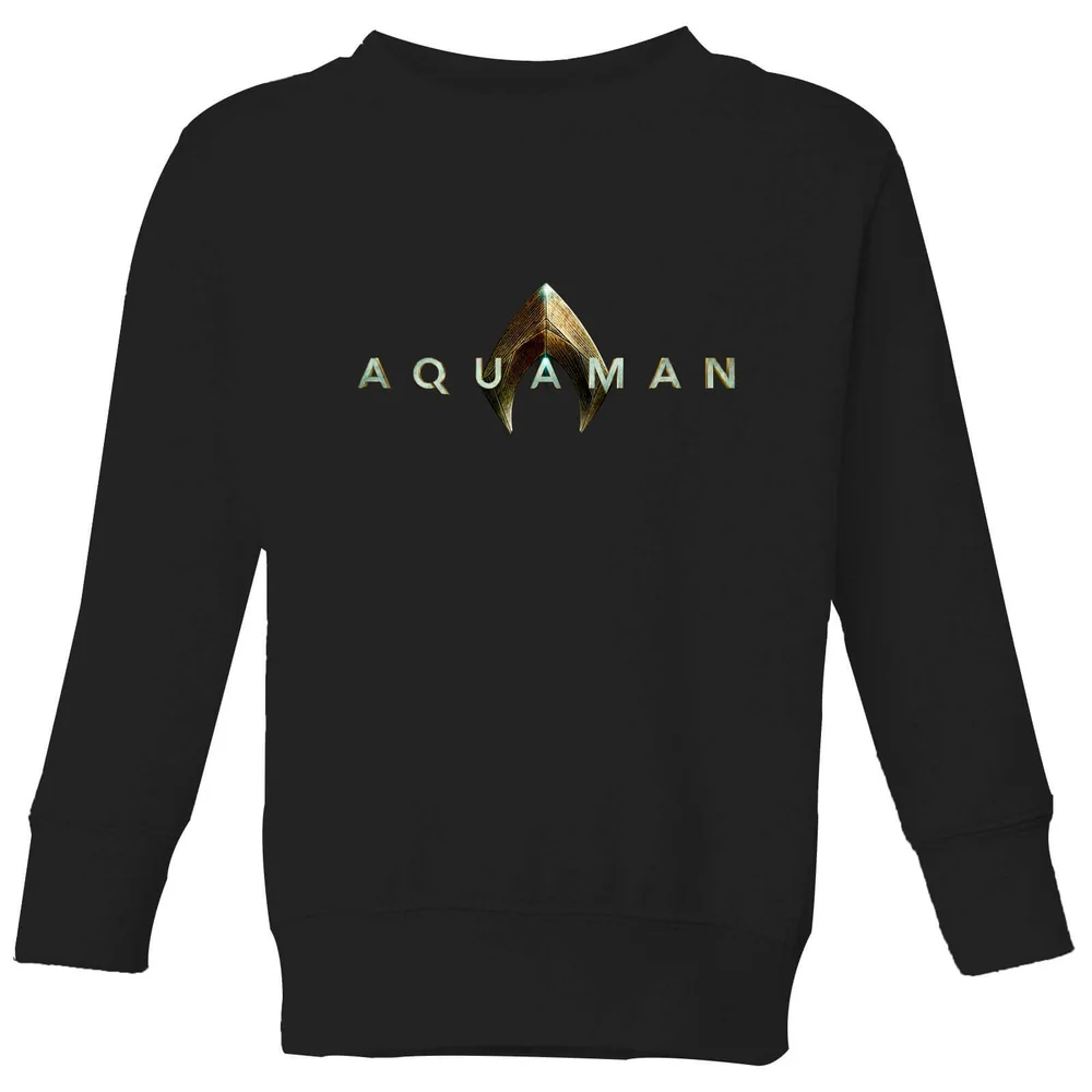 Aquaman Title kindertrui - Zwart - 98/104 (3-4 jaar) Afbeelding 1