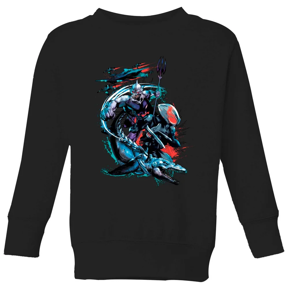 Aquaman Black Manta & Ocean Master kindertrui - Zwart - 98/104 (3-4 jaar) Afbeelding 1