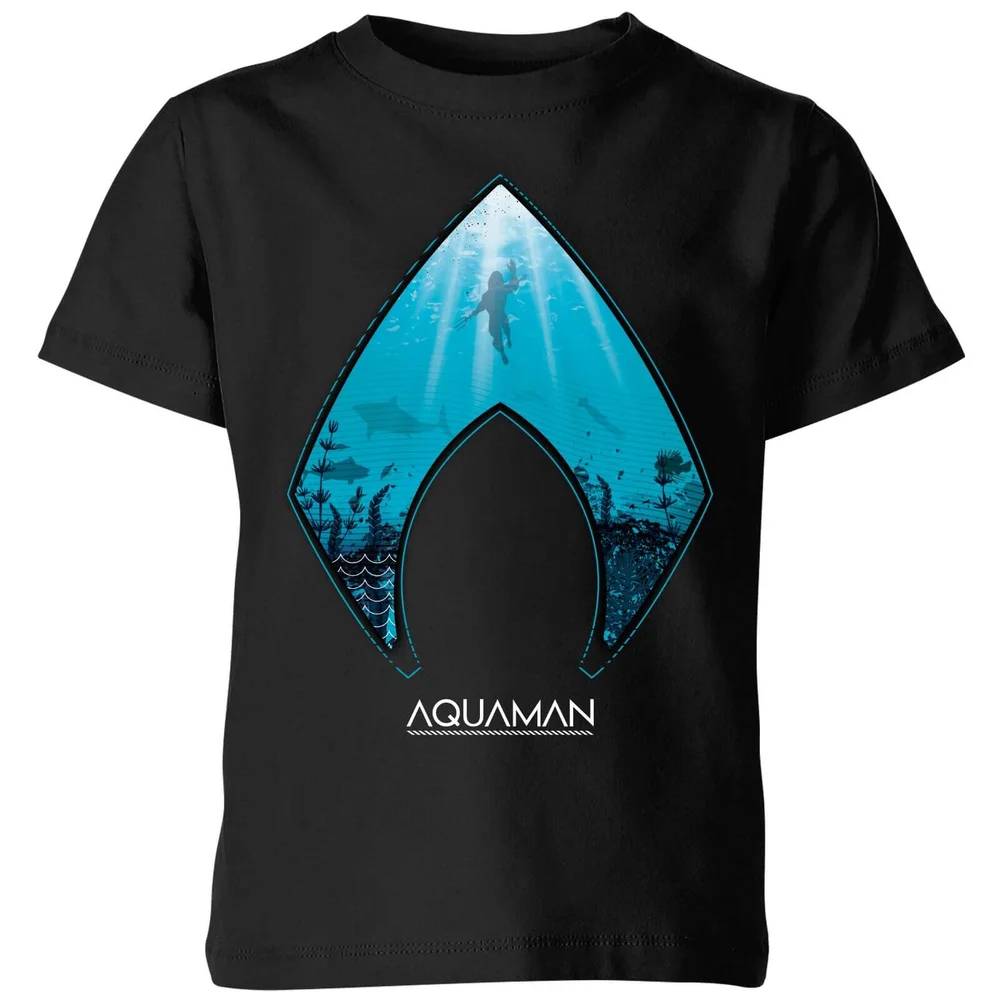 Aquaman Deep kinder t-shirt - Zwart - 98/104 (3-4 jaar) Afbeelding 1