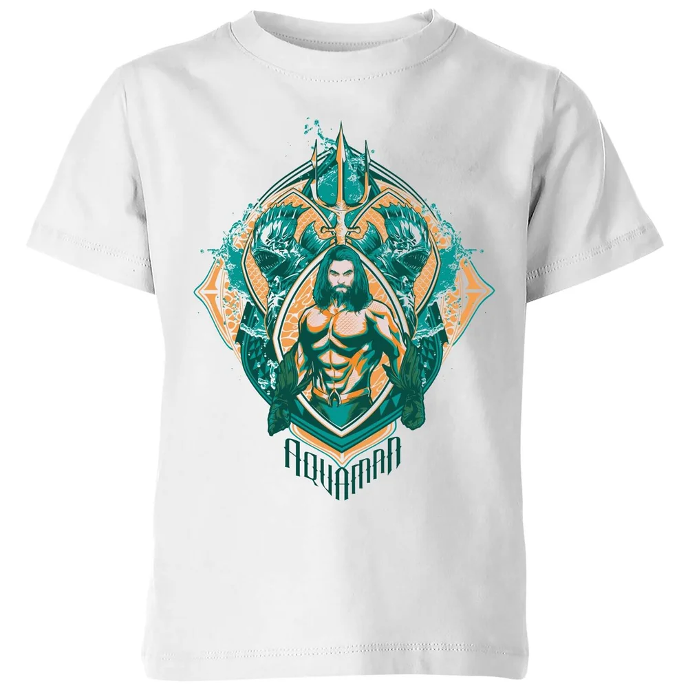 Aquaman Seven Kingdoms kinder t-shirt - Wit - 98/104 (3-4 jaar) Afbeelding 1