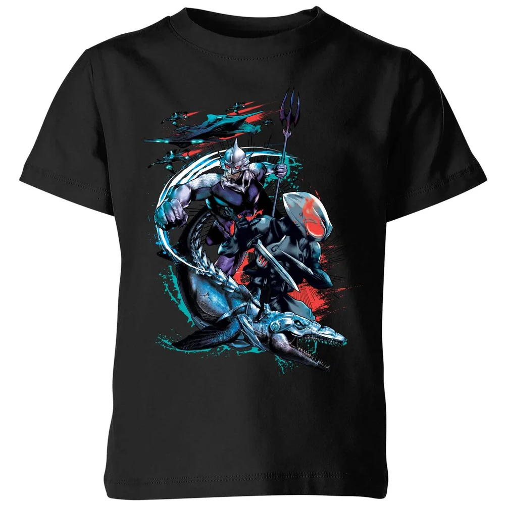 Aquaman Black Manta & Ocean Master kinder t-shirt - Zwart - 98/104 (3-4 jaar) Afbeelding 1