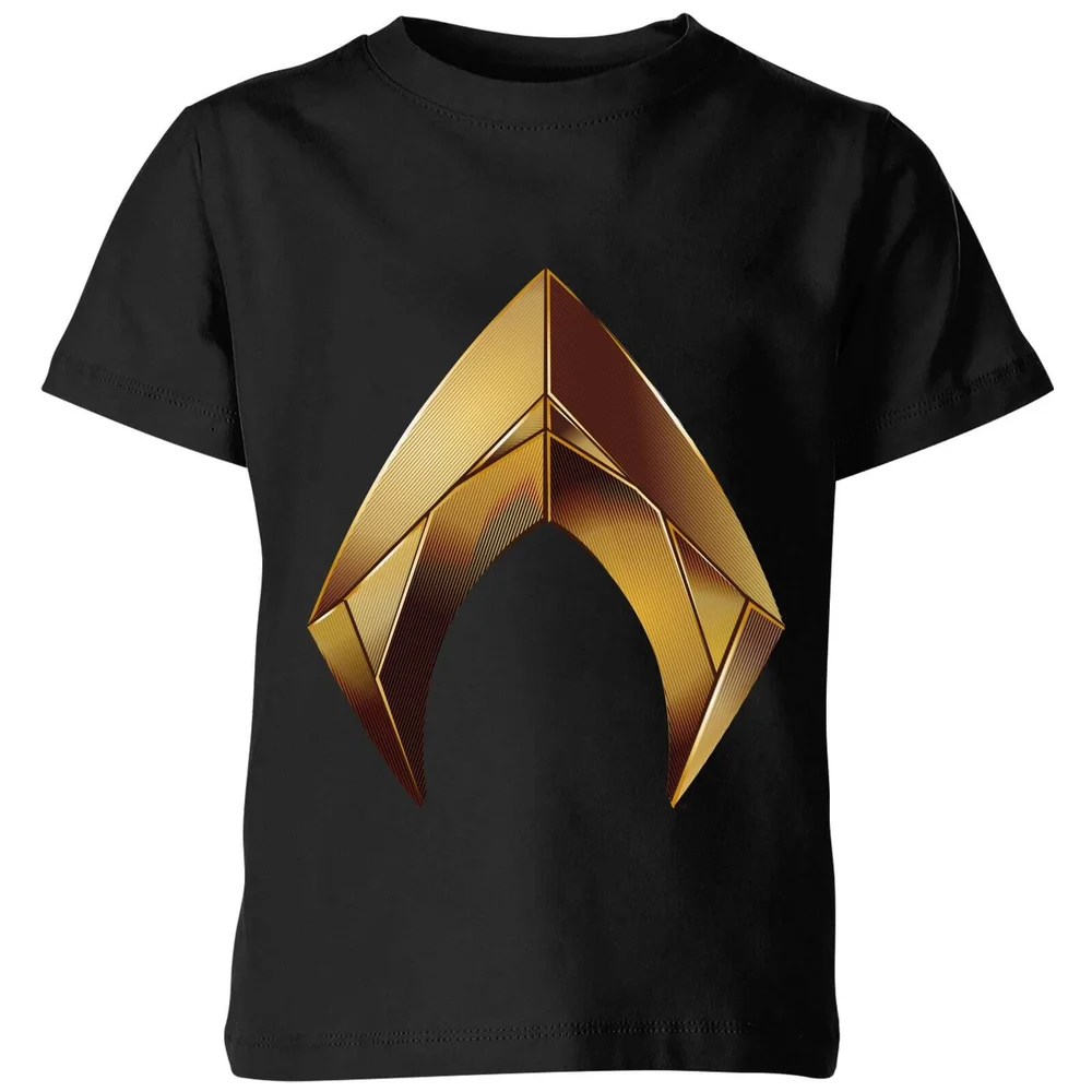 Aquaman Symbol kinder t-shirt - Zwart - 98/104 (3-4 jaar) Afbeelding 1