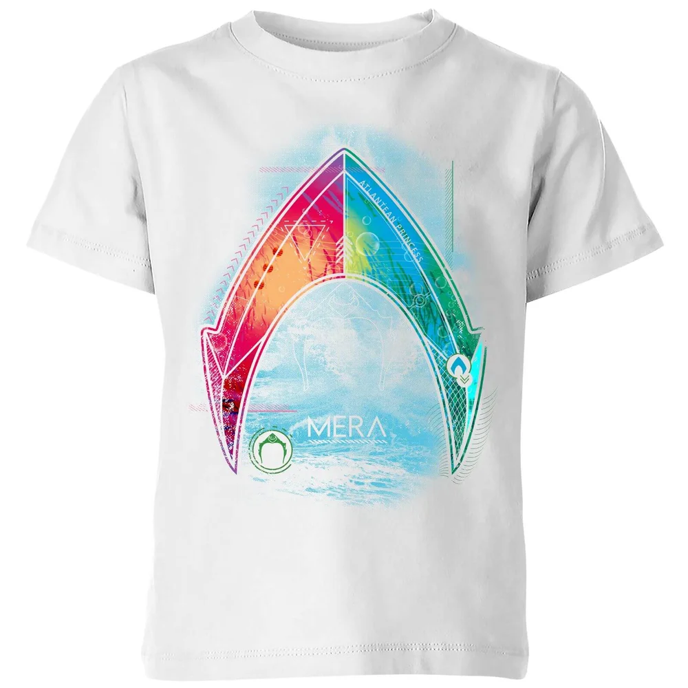 Aquaman Mera Beach Symbol kinder t-shirt - Wit - 98/104 (3-4 jaar) Afbeelding 1