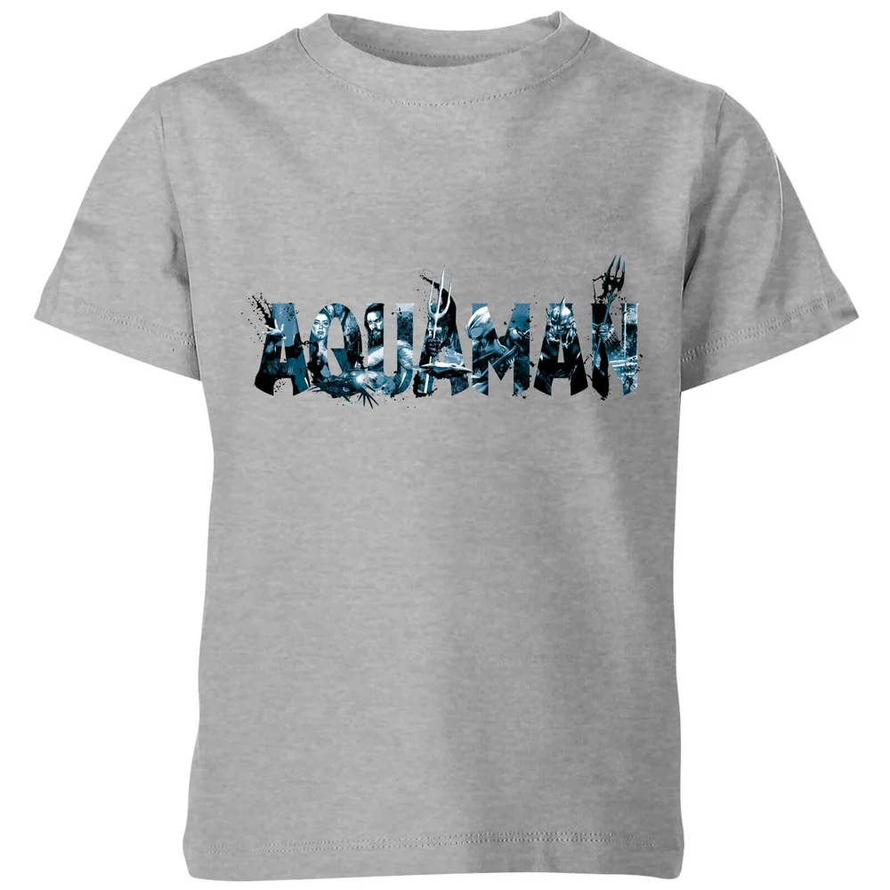 Aquaman Chest Logo kinder t-shirt - Grijs - 98/104 (3-4 jaar) Afbeelding 1
