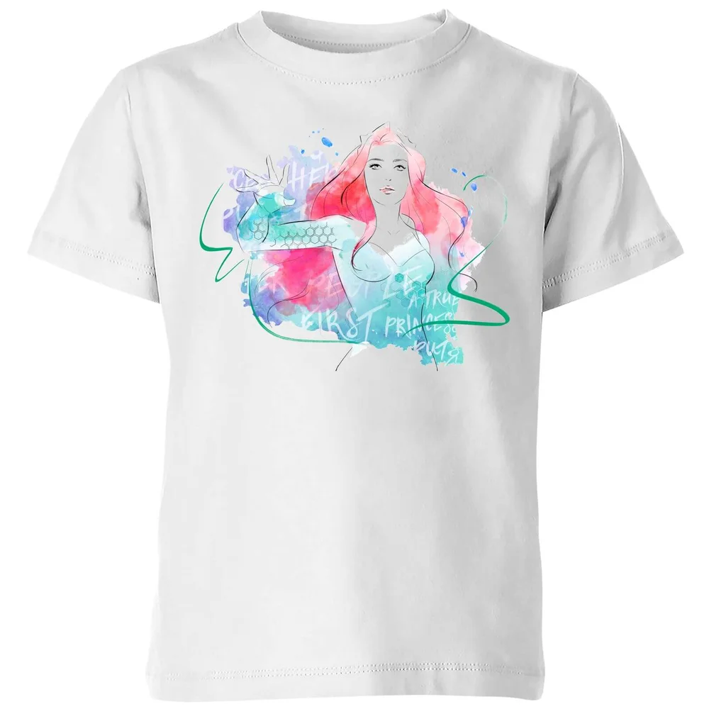 Aquaman Mera First Princess kinder t-shirt - Wit - 98/104 (3-4 jaar) Afbeelding 1