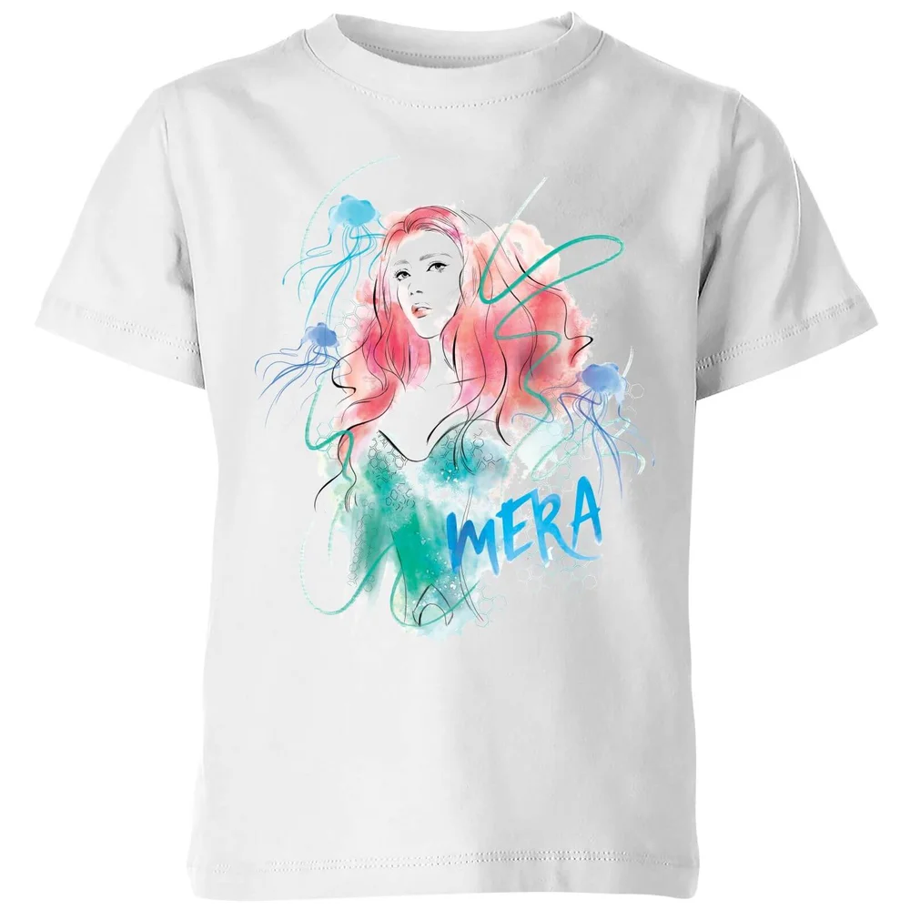 Aquaman Mera kinder t-shirt - Wit - 98/104 (3-4 jaar) Afbeelding 1