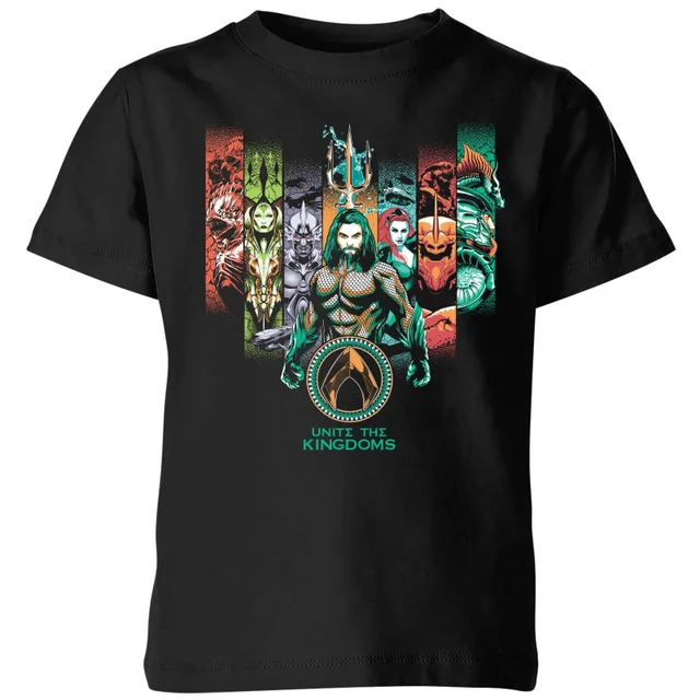 Aquaman Unite The Kingdoms kinder t-shirt - Zwart