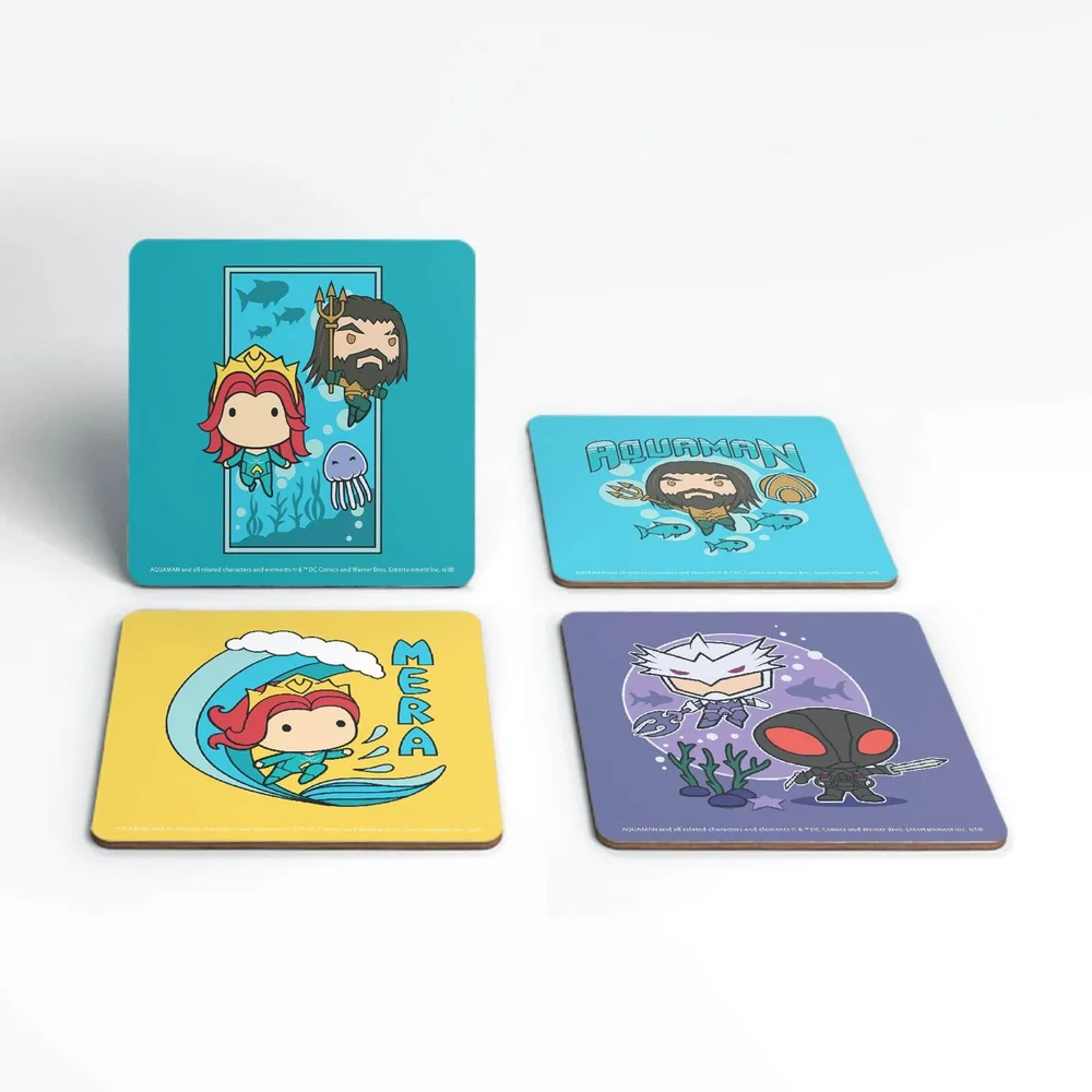 Aquaman Chibi onderzetters (Set van 4) Afbeelding 1