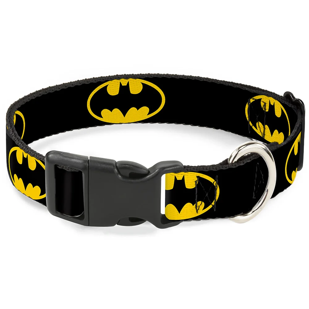 Buckle-Down DC Comics Batman Shield Plastic Clip Dog Collar (Various Sizes) - S/13-18 Inches Afbeelding 1