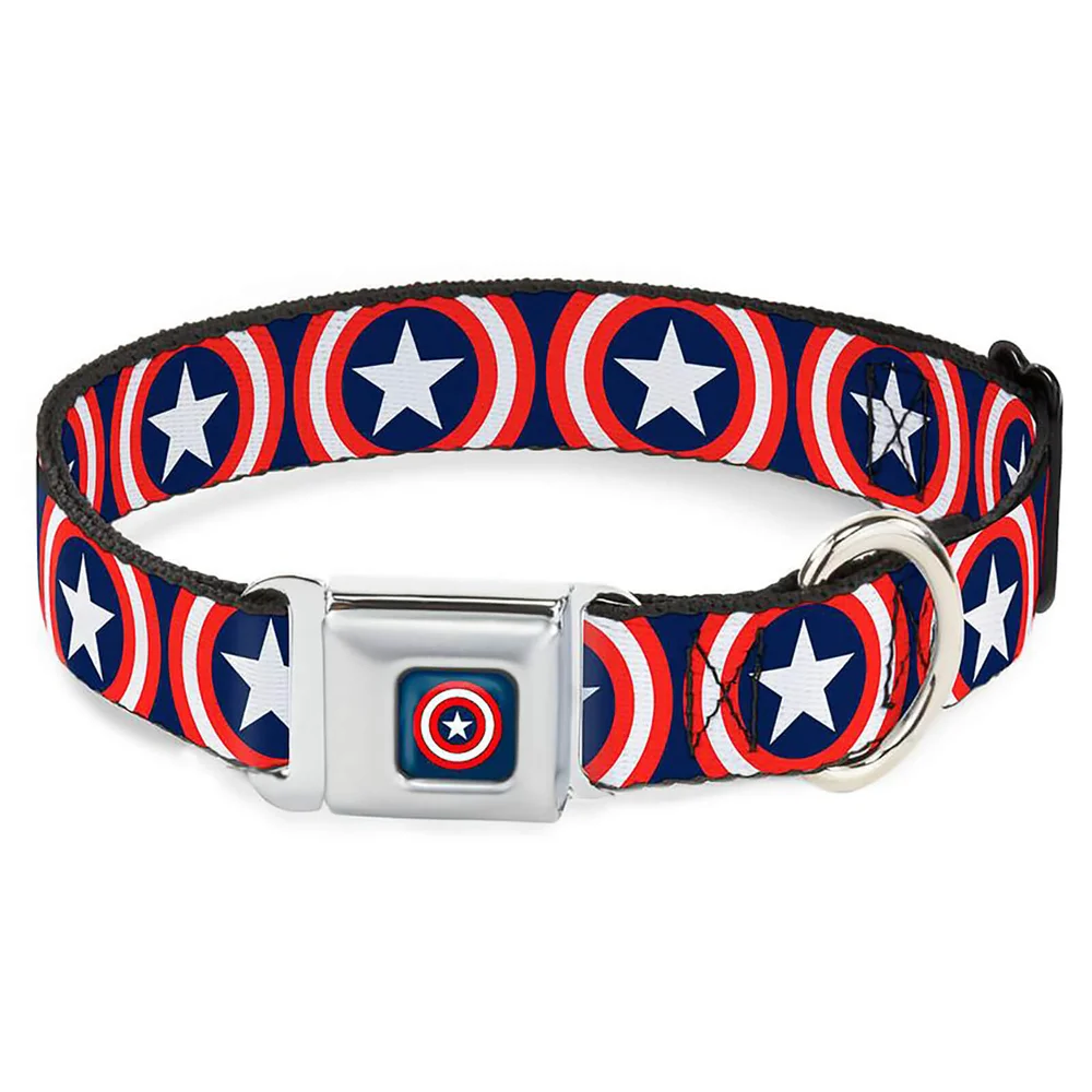 Buckle-Down Marvel Captain America Shield Dog Collar (Various Sizes) - S/13-18 Inches Afbeelding 1