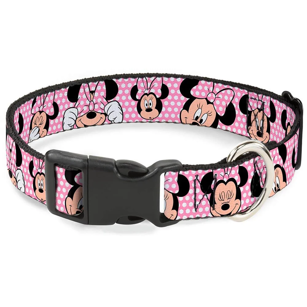 Buckle-Down Minnie Mouse Expressions Plastic Clip Dog Collar (Various Sizes) - S/13-18 Inches Afbeelding 1