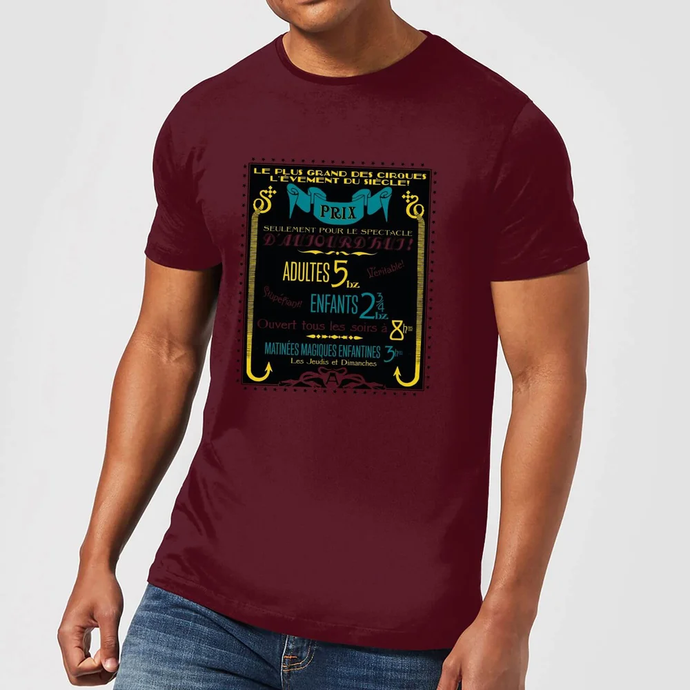 Fantastic Beasts Les Plus Grand Des Cirques t-shirt - Wijnrood - S Afbeelding 1