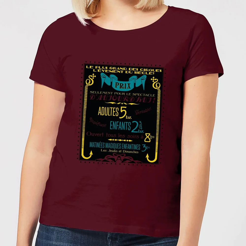 Fantastic Beasts Les Plus Grand Des Cirques dames t-shirt - Wijnrood - S Afbeelding 1