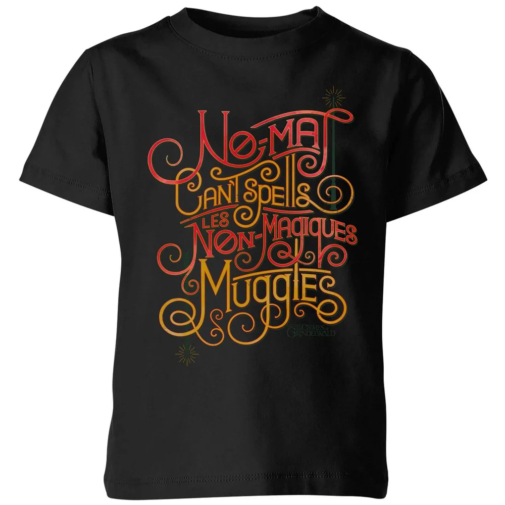 Fantastic Beasts No-Maj kinder t-shirt - Zwart - 98/104 (3-4 jaar) Afbeelding 1