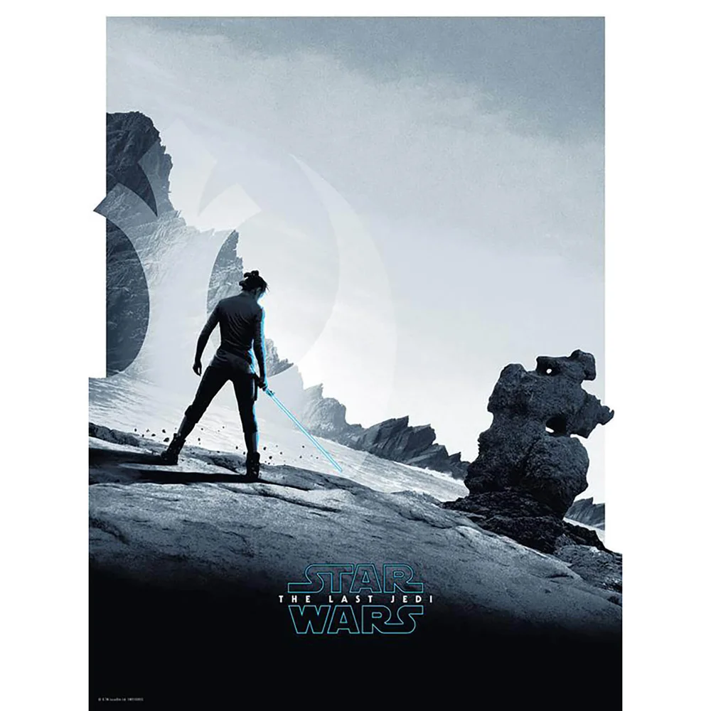 Star Wars The Last Jedi "Rey" zeefdruk van Matt Ferguson - Zavvi UK Exclusive (46 x 61 cm) Afbeelding 1