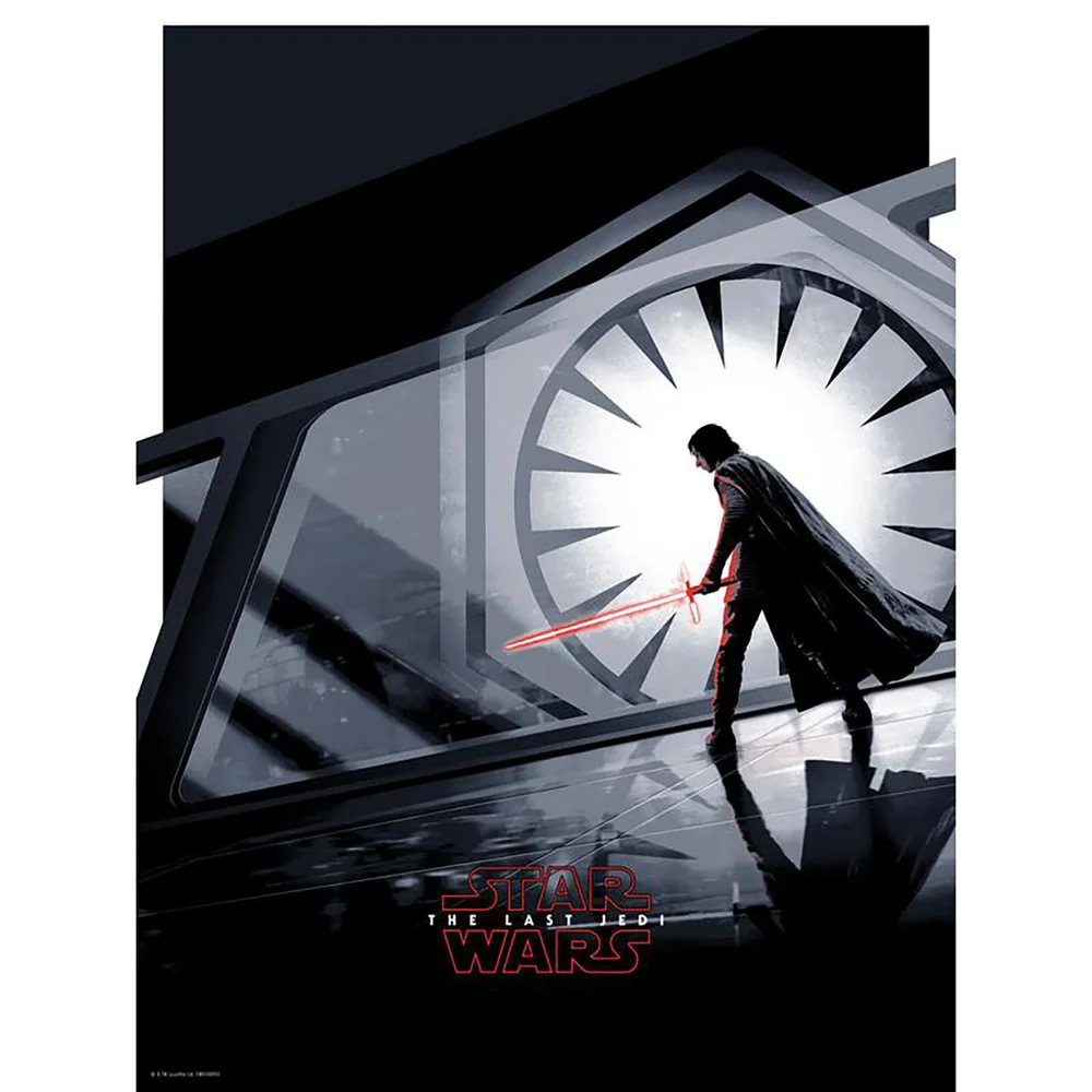 Star Wars The Last Jedi "Kylo Ren" zeefdruk van Matt Ferguson - Zavvi UK Exclusive (46 x 61 cm) Afbeelding 1