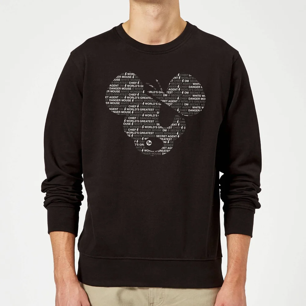 Danger Mouse Word Face Sweatshirt - Black - S - Zwart Afbeelding 1