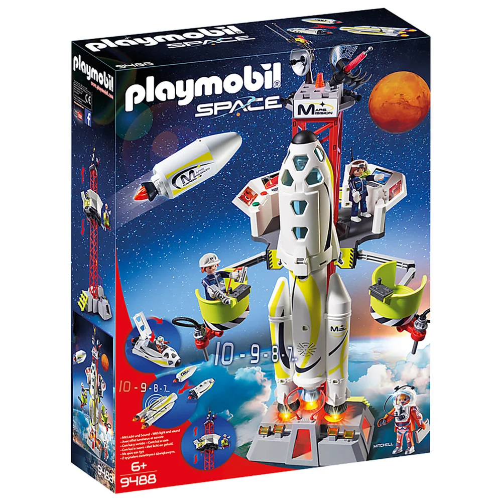 Playmobil Ruimtemissie Raketlanceerbasis met licht en geluid (9488) Afbeelding 1