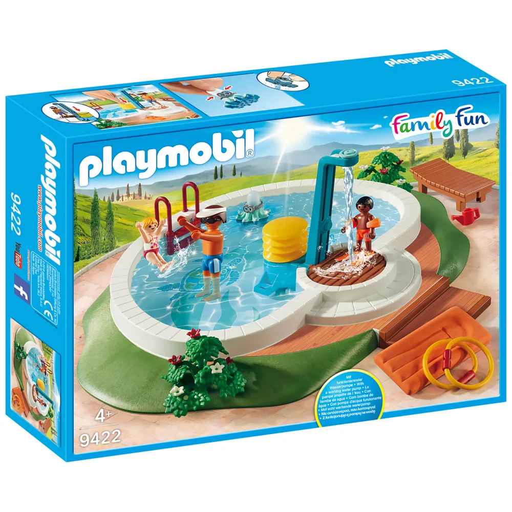 Playmobil Family Fun Swimming Pool with Functioning Shower and Floating Raft (9422) Afbeelding 1