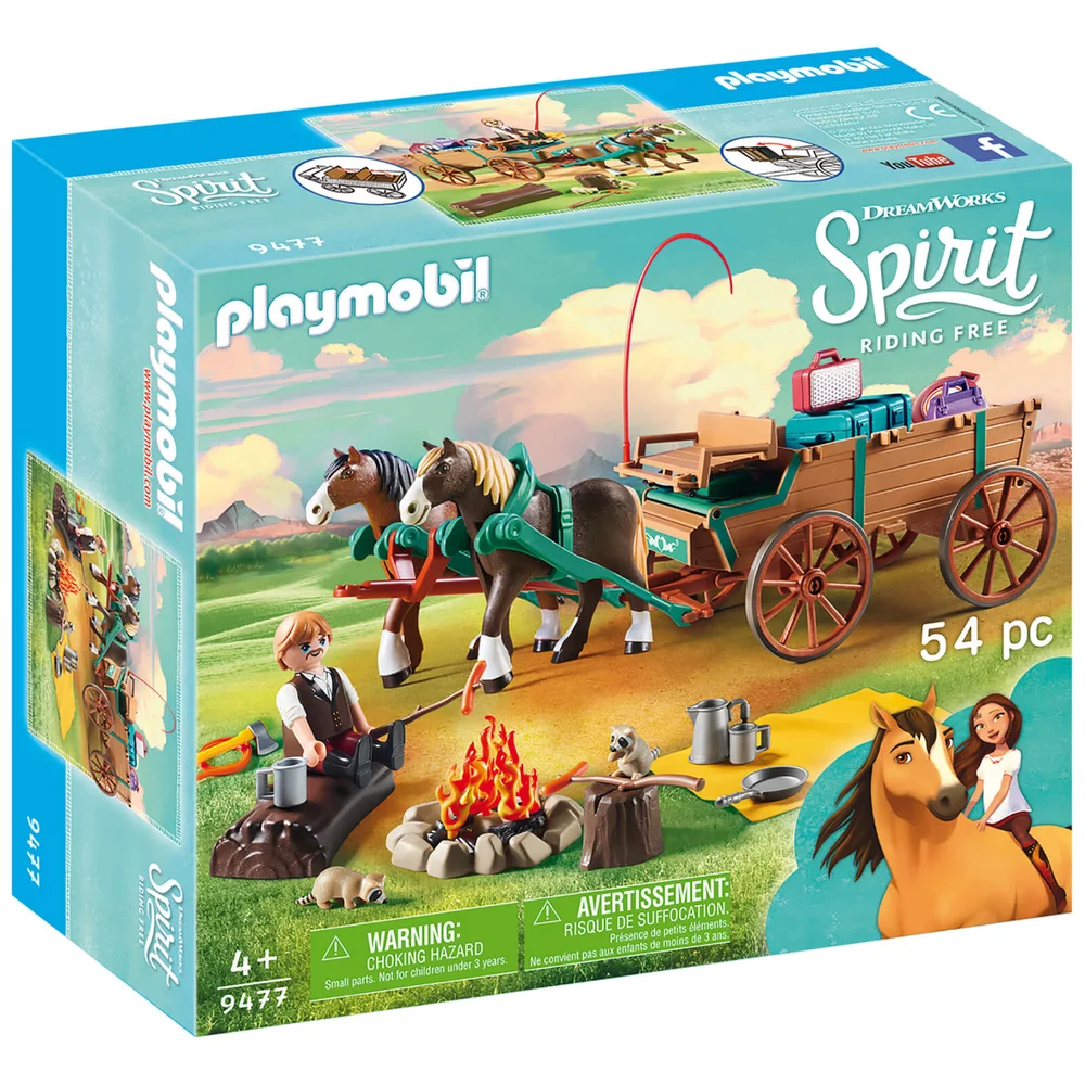 Playmobil DreamWorks Spirit Lucky's Dad and Wagon (9477) Afbeelding 1