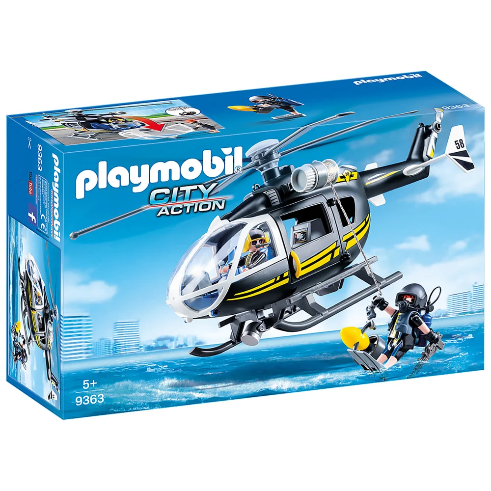 Playmobil City Action SWAT Helikopter met lier (9363) Afbeelding 1