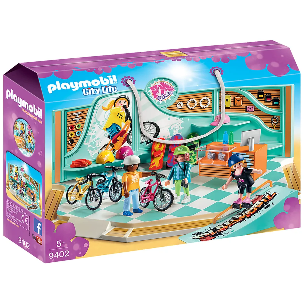 Playmobil City Life Fiets en skate winkel met hellingbaan (9402) Afbeelding 1