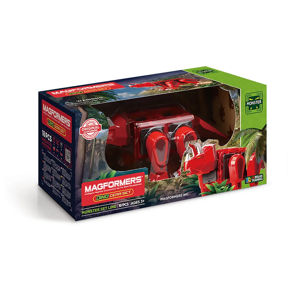 Magformers Dino Cera Set - 18 Pieces Afbeelding 1