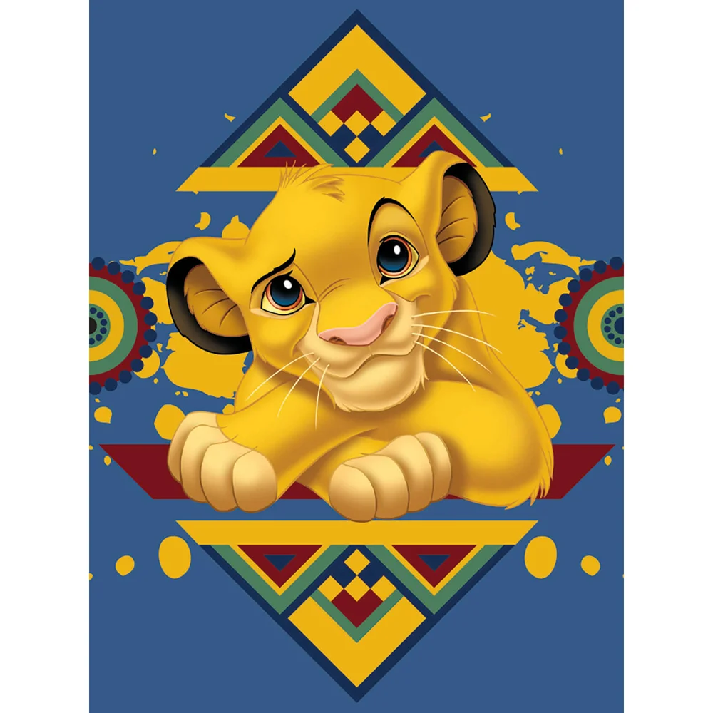 The Lion King (Simba Tribal Pattern) 60 x 80cm Canvas Print Afbeelding 1