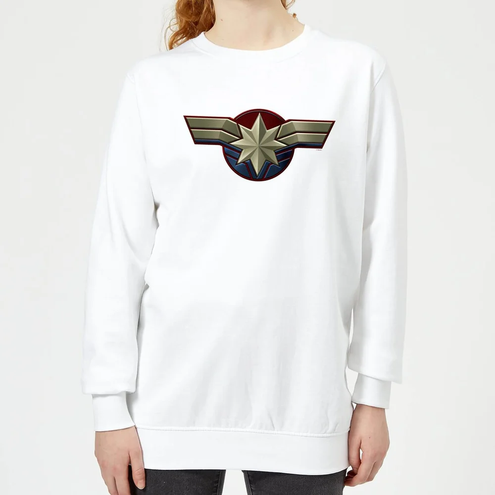 Captain Marvel Chest Emblem dames trui - Wit - XS Afbeelding 1