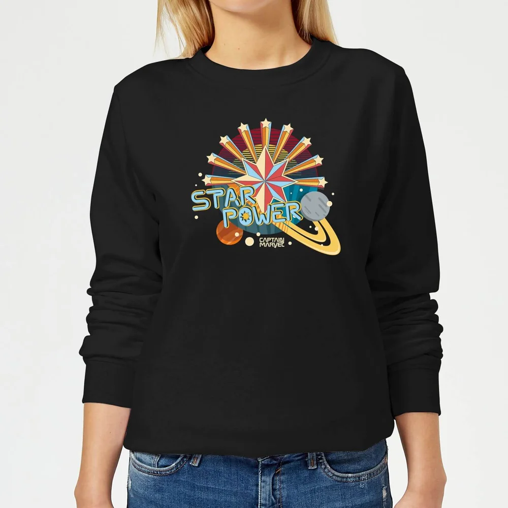 Captain Marvel Star Power dames trui - Zwart - XS Afbeelding 1