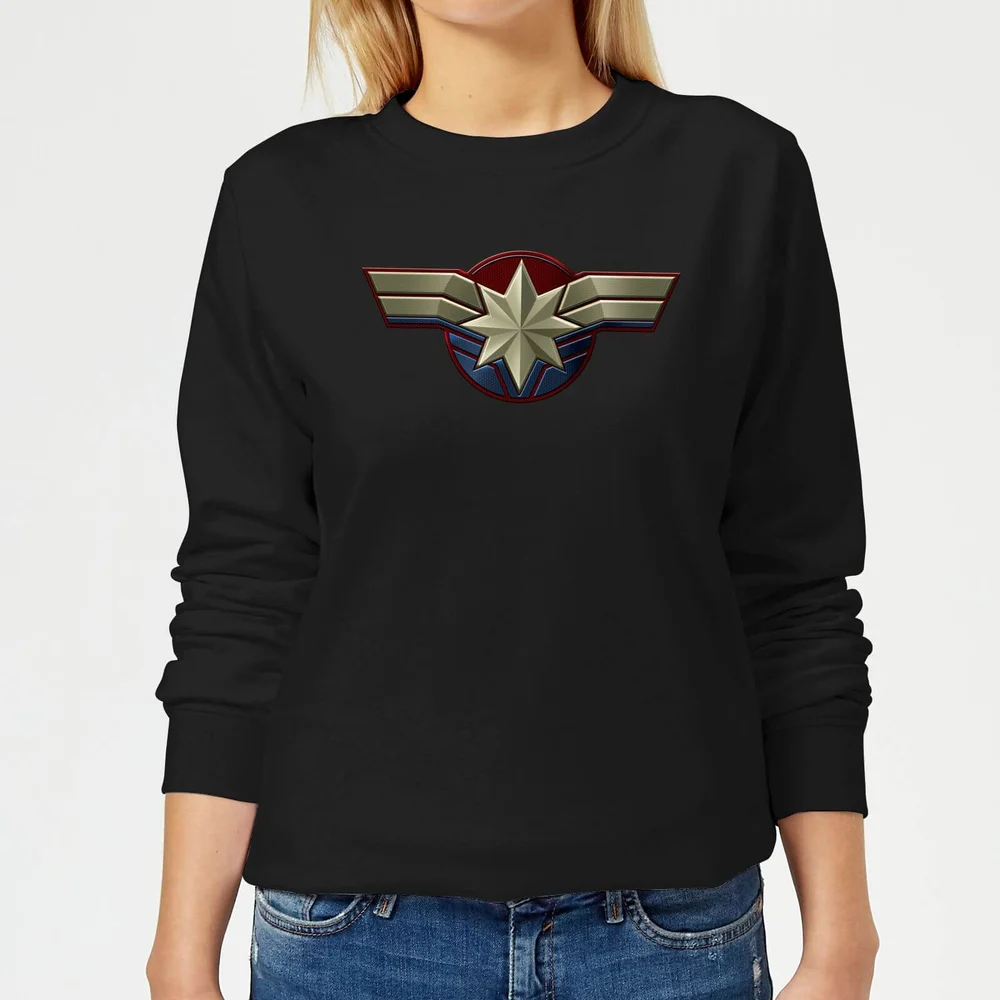 Captain Marvel Chest Emblem dames trui - Zwart - XS Afbeelding 1