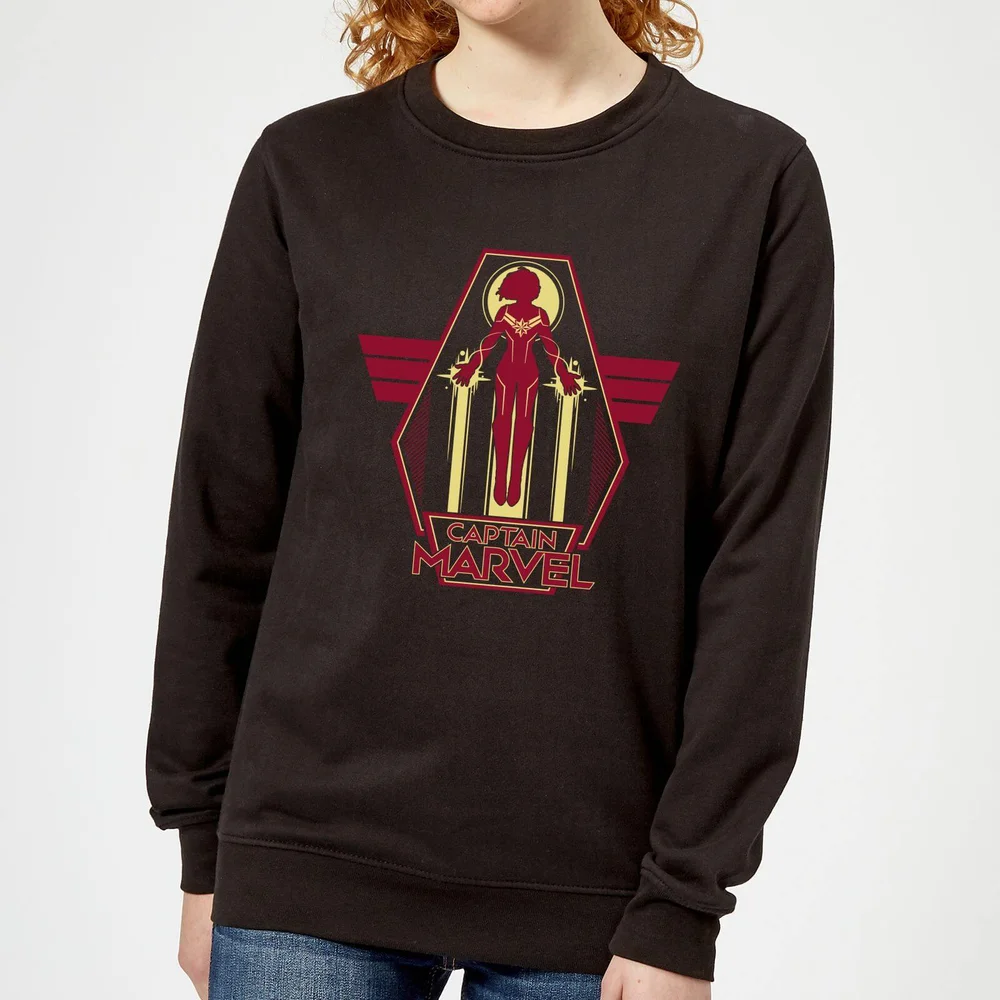 Captain Marvel Flying Warrior dames trui - Zwart - XS Afbeelding 1