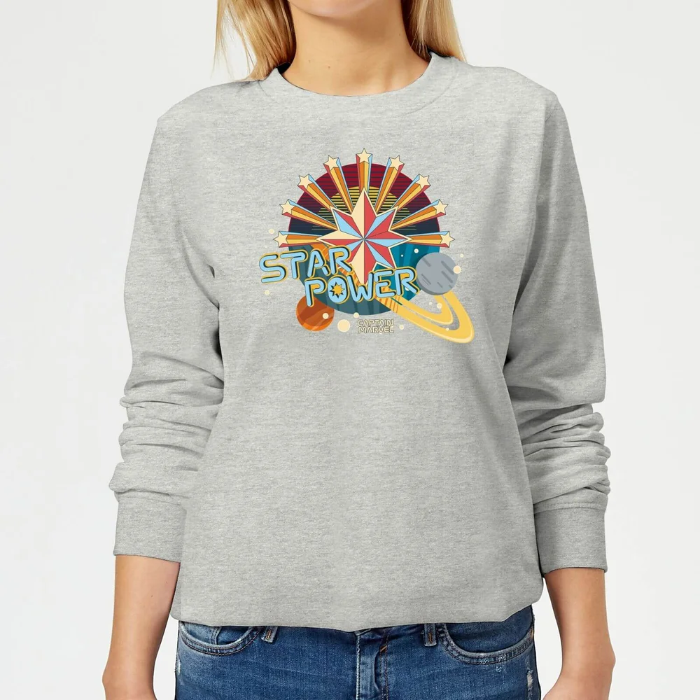 Captain Marvel Star Power dames trui - Grijs - 3XL - Grijs Afbeelding 1