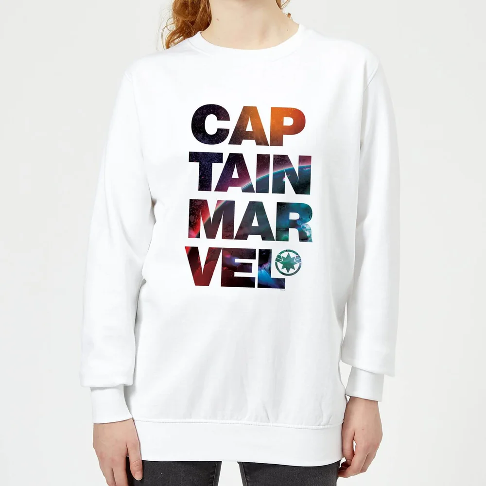 Captain Marvel Space Text dames trui - Wit - XS Afbeelding 1