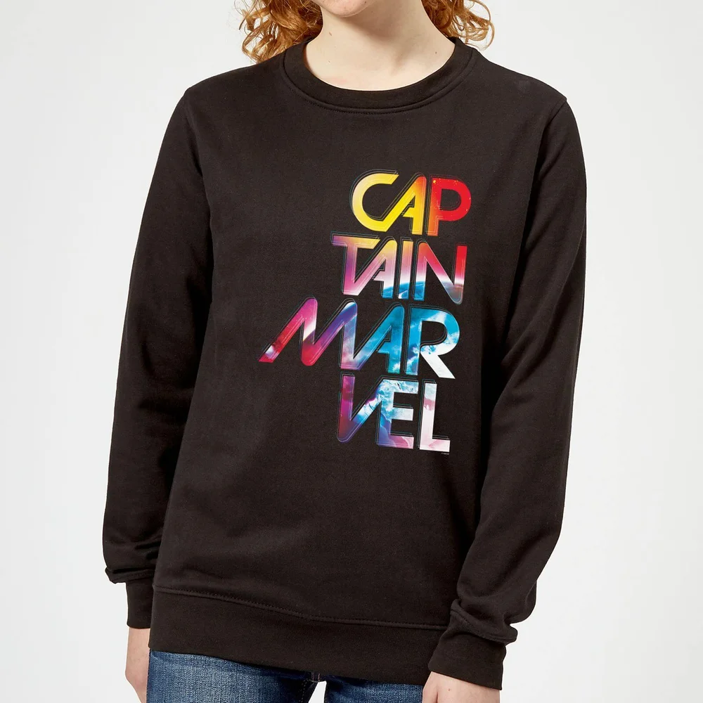 Captain Marvel Galactic Text dames trui - Zwart - XS Afbeelding 1