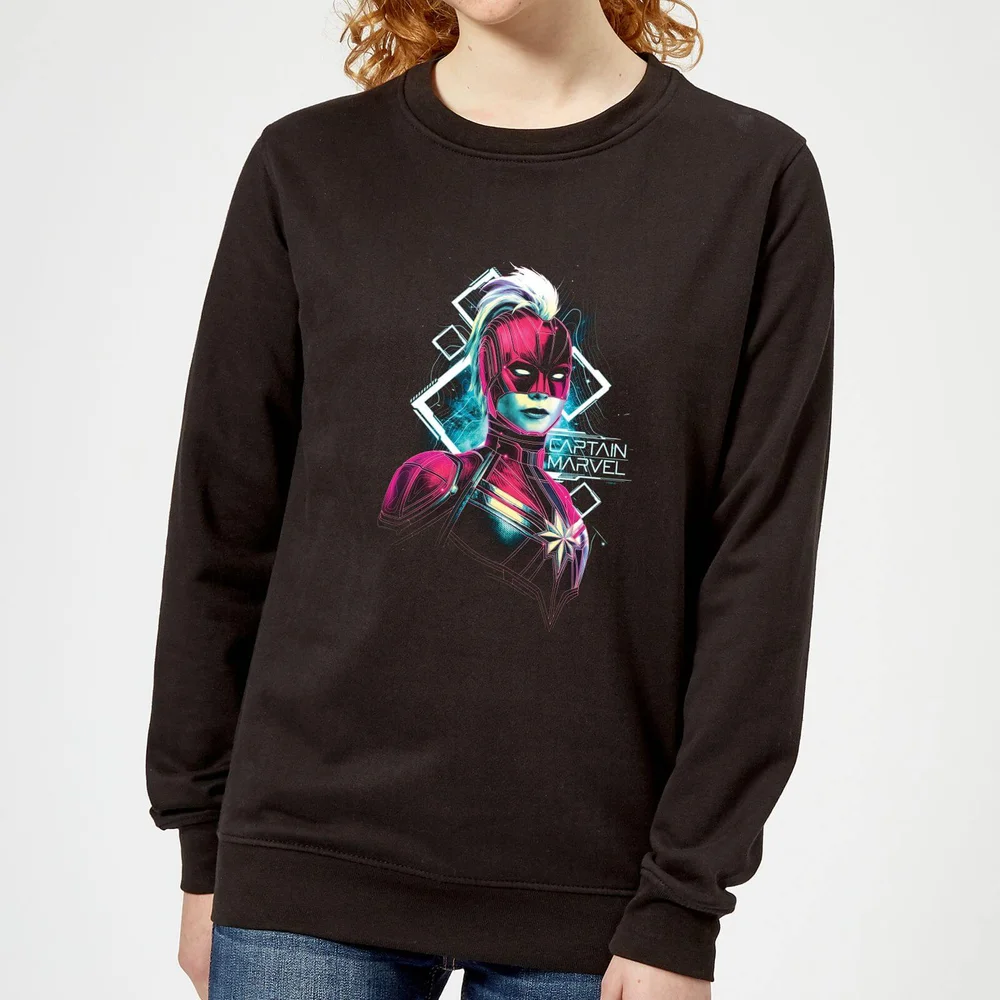Captain Marvel Neon Warrior dames trui - Zwart - XS Afbeelding 1