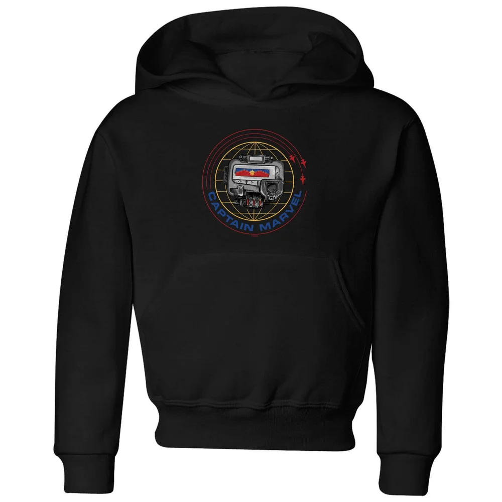 Captain Marvel Pager kinder hoodie - Zwart - 98/104 (3-4 jaar) Afbeelding 1