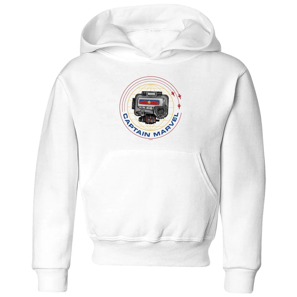 Captain Marvel Pager kinder hoodie - Wit - 98/104 (3-4 jaar) Afbeelding 1