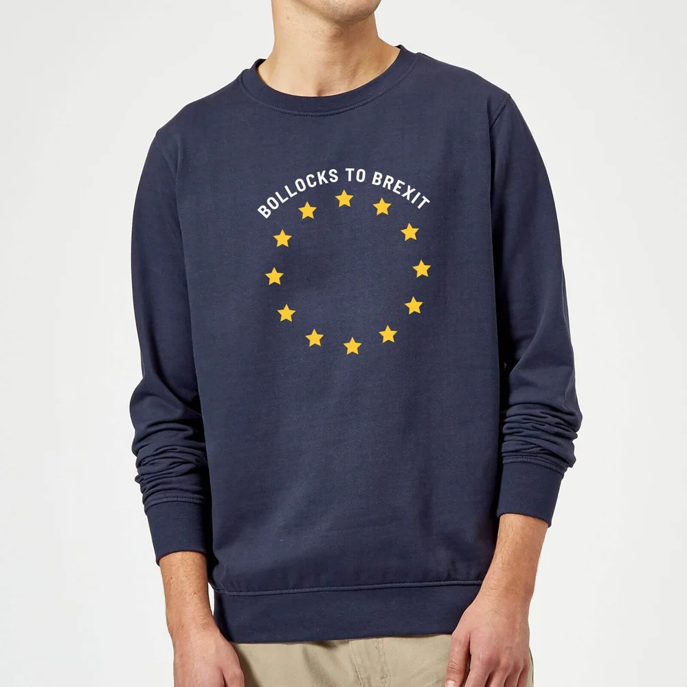 B*llocks To Brexit Sweatshirt - Navy - S - Navy blauw Afbeelding 1