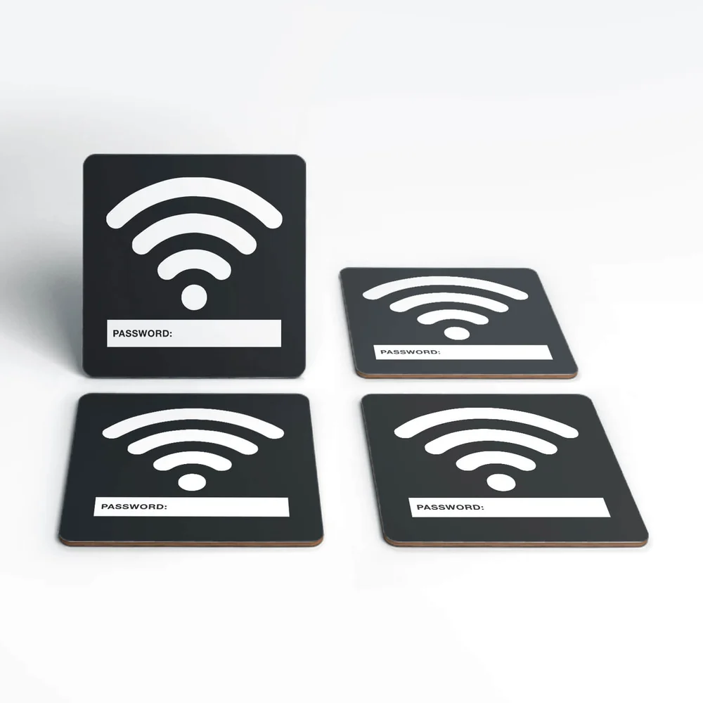 Wifi Password Coaster Set Afbeelding 1