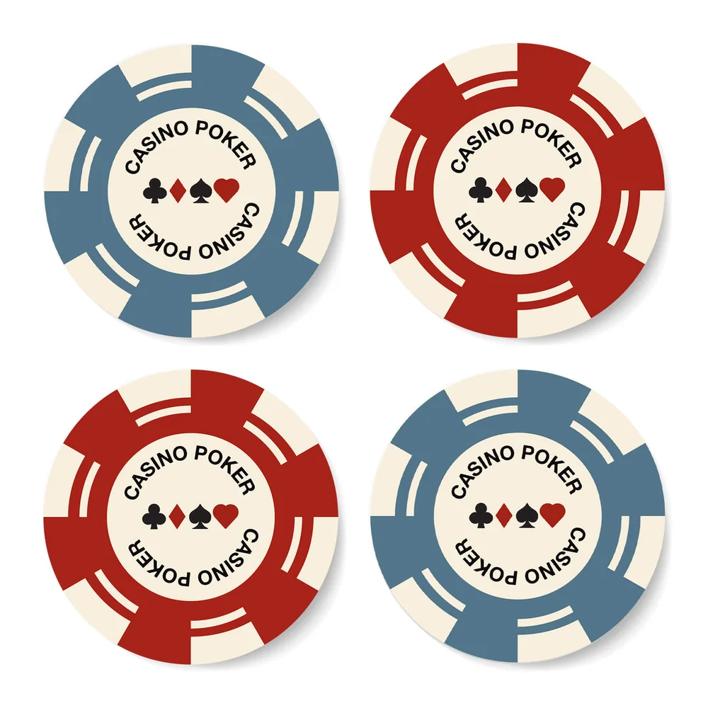 Poker Chips Coaster Set Afbeelding 1