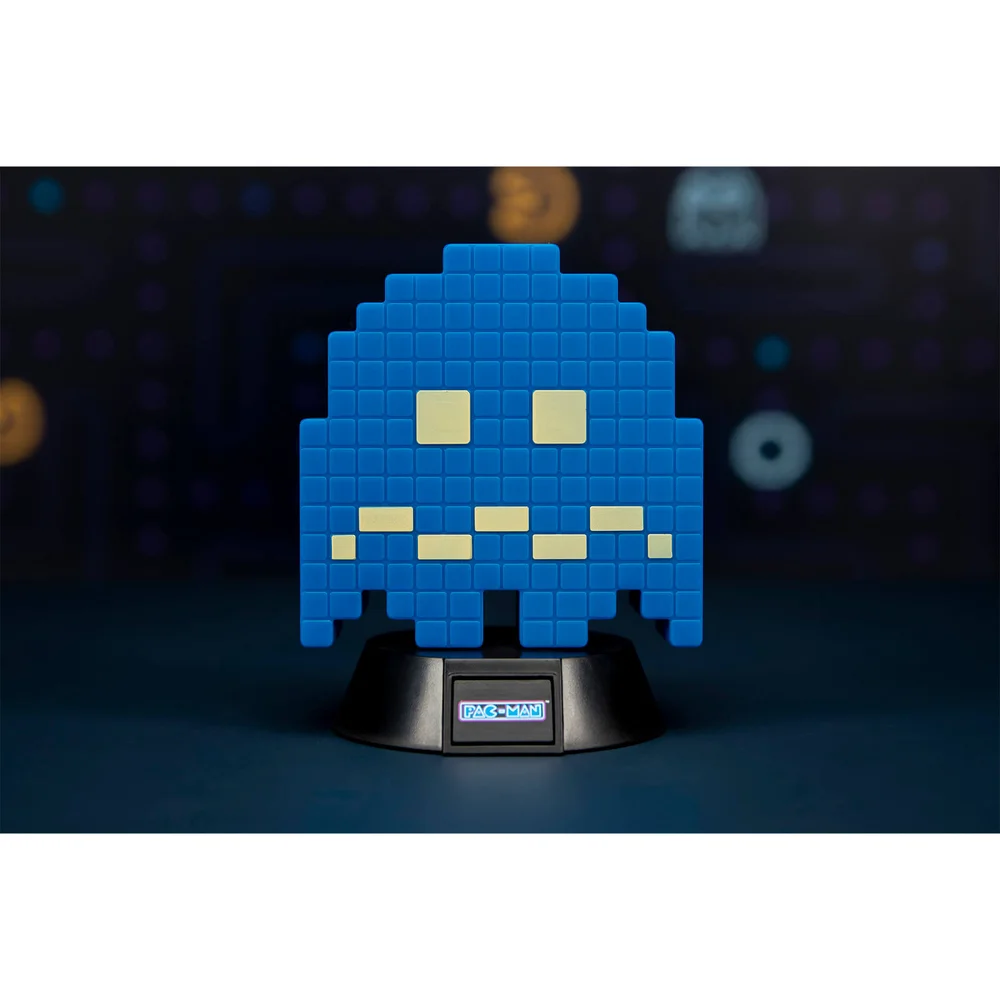Pac Man draait naar blauw spook pictogram lamp Afbeelding 1