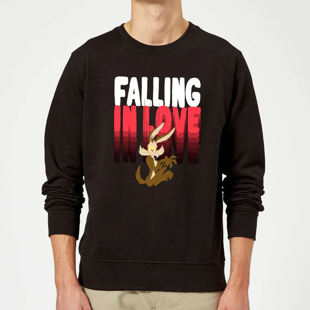 Looney Tunes Falling In Love Wile E. Coyote Sweatshirt - Black - S Afbeelding 1
