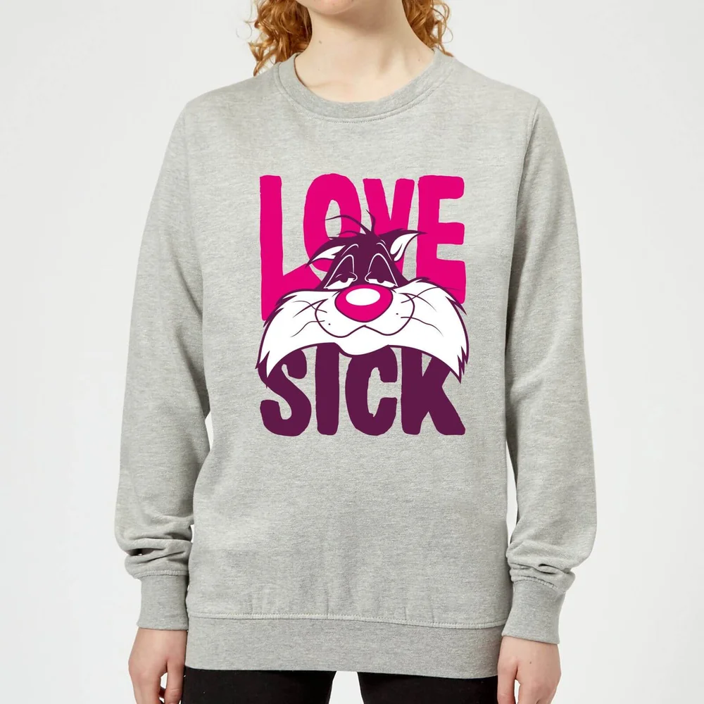 Looney Tunes Love Sick Sylvester Women's Sweatshirt - Grey - 3XL - Grijs Afbeelding 1