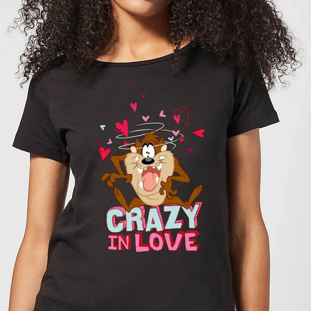Looney Tunes Crazy In Love Taz Women's T-Shirt - Black - S Afbeelding 1