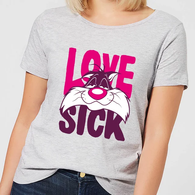 Looney Tunes Love Sick Sylvester Women's T-Shirt - Grey