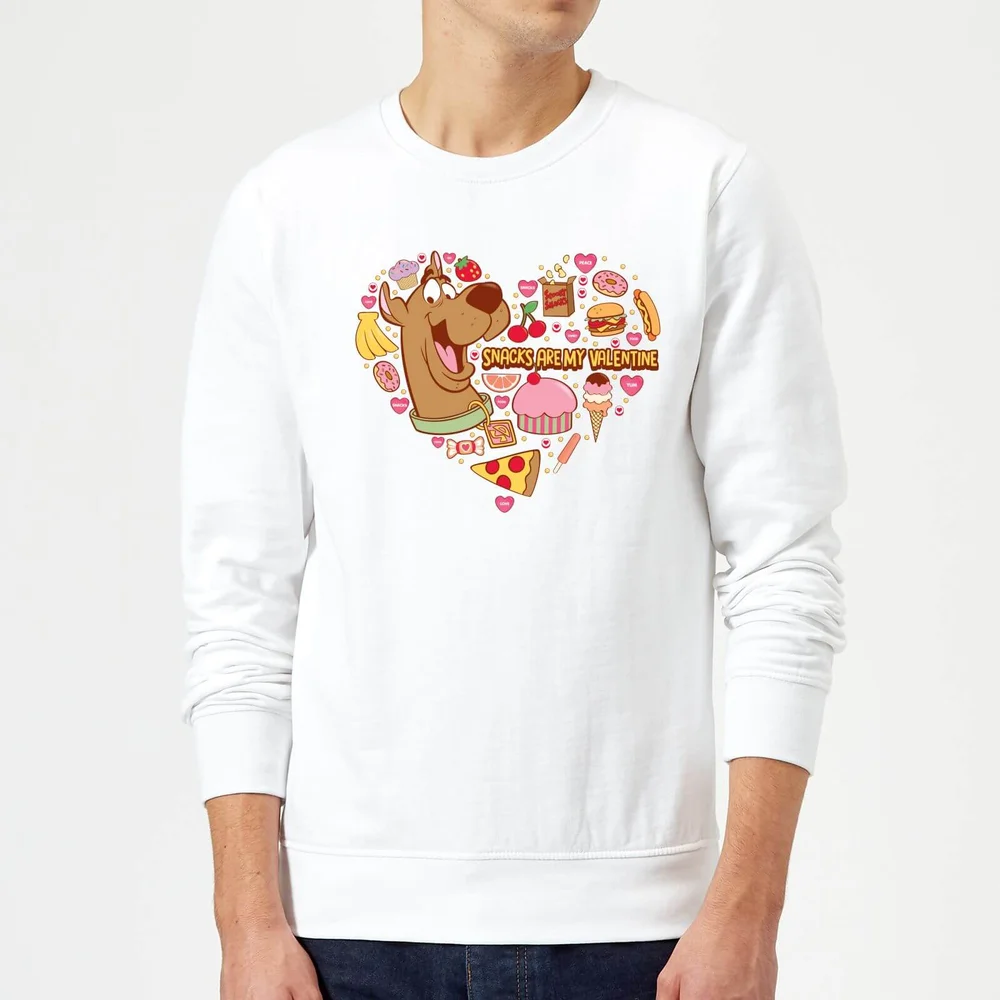 Scooby Doo Snacks Are My Valentine Sweatshirt - White - S Afbeelding 1